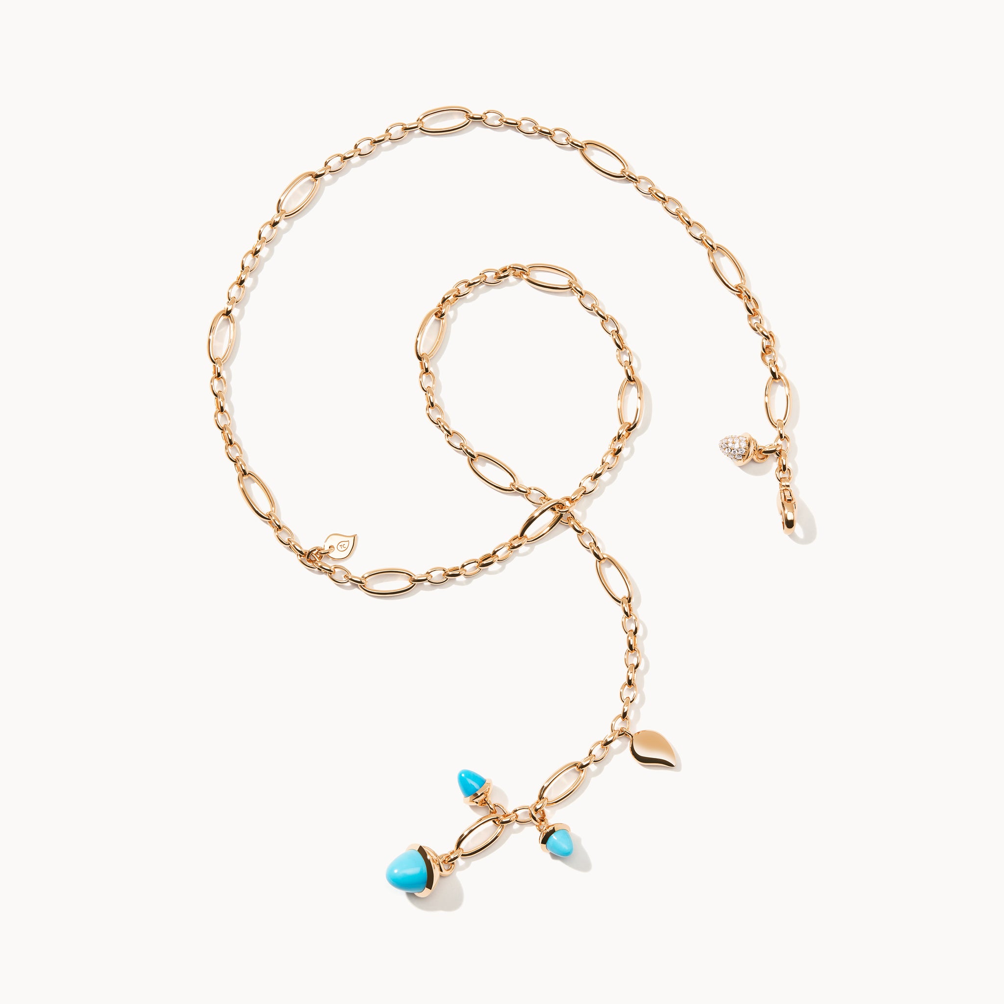 MIKADO Halskette, 51 cm in 'Turquoise' mit Diamond Pavé