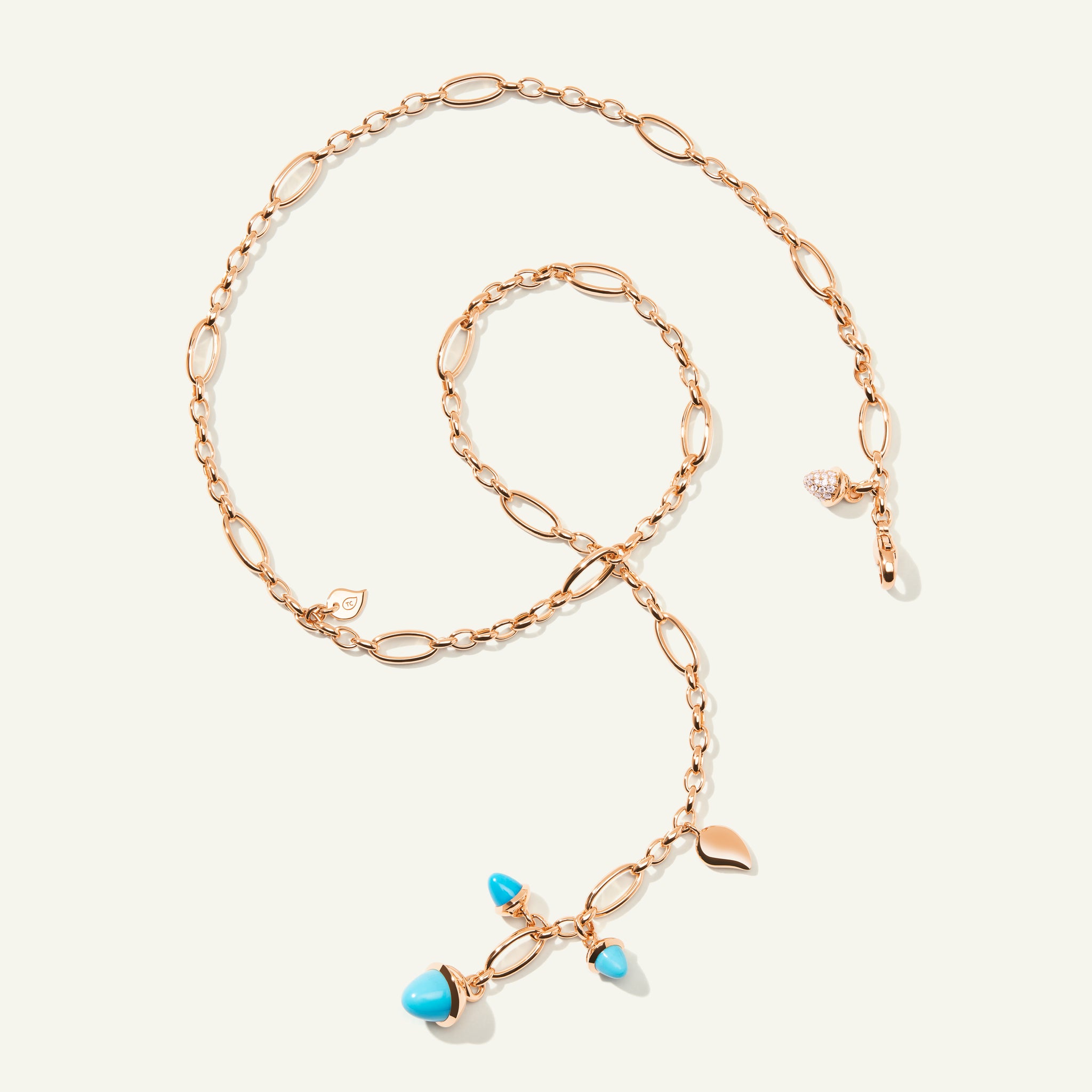 MIKADO Halskette, 51 cm in 'Turquoise' mit Diamond Pavé