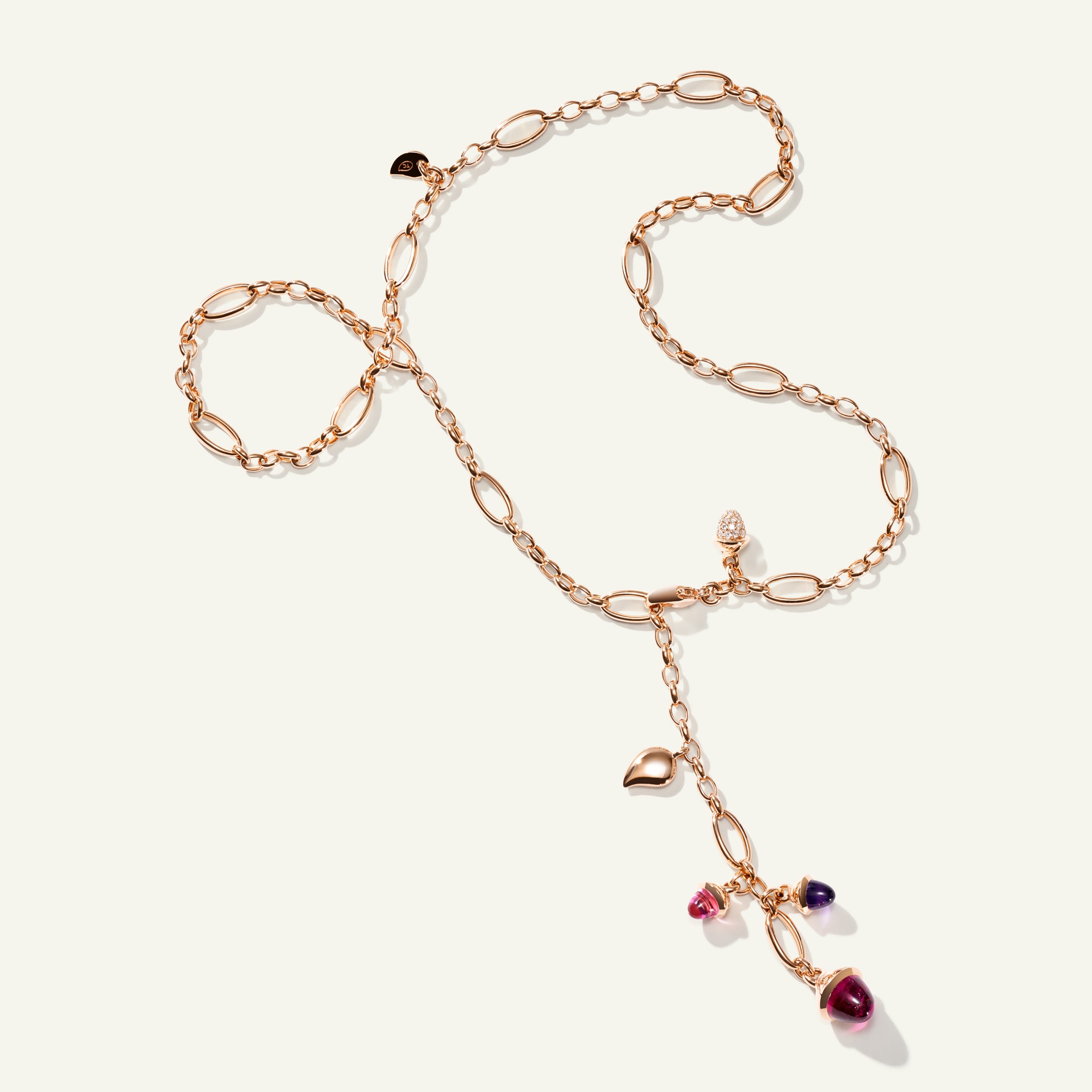 MIKADO Halskette, 51 cm in 'Wildberry' mit Diamond Pavé