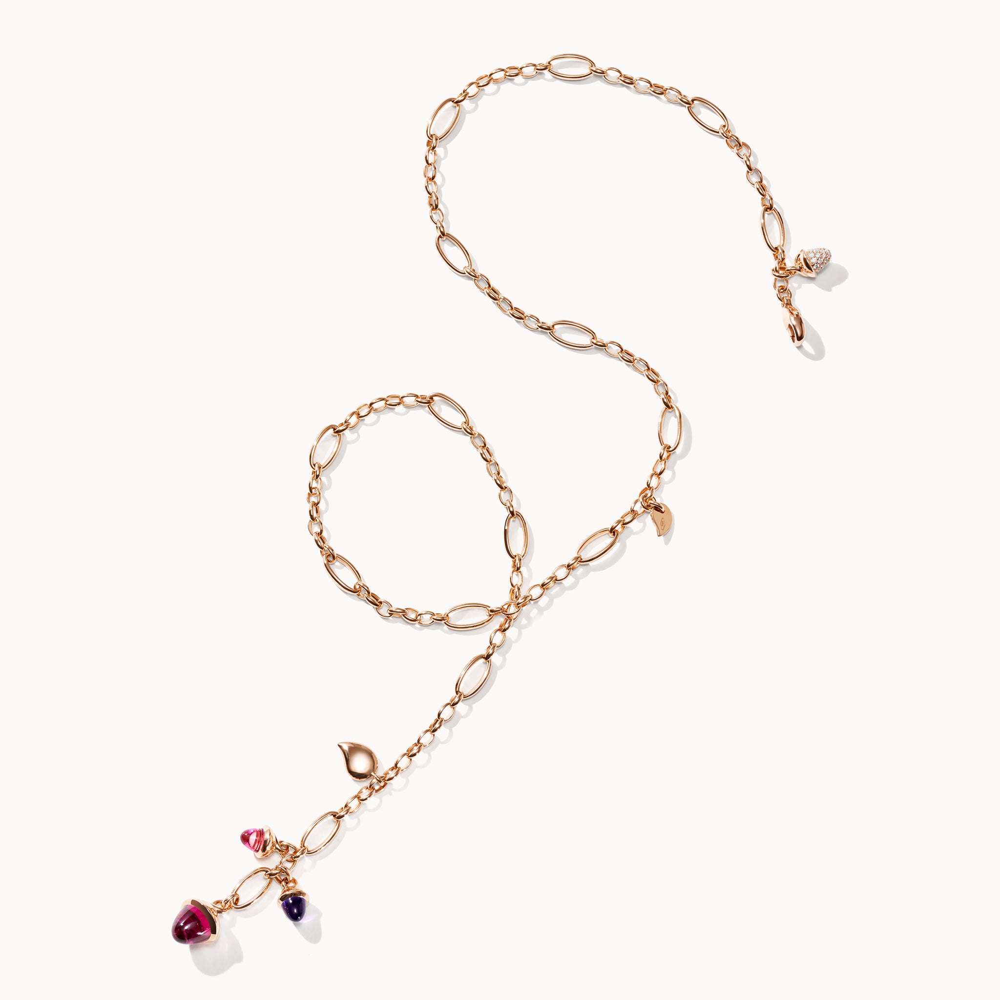 MIKADO Halskette, 51 cm in 'Wildberry' mit Diamond Pavé