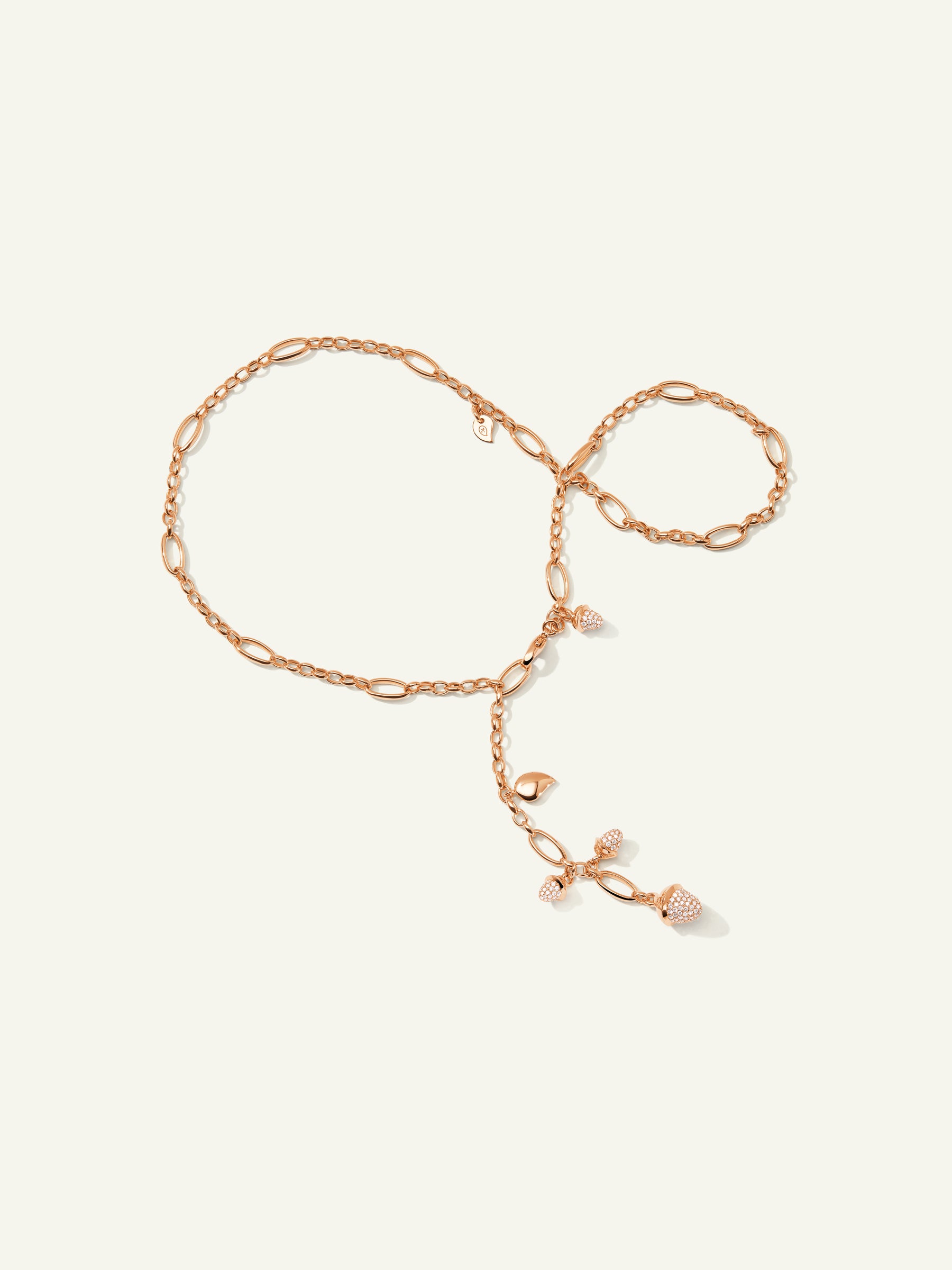 MIKADO Halskette, 51 cm mit Diamant Pavé