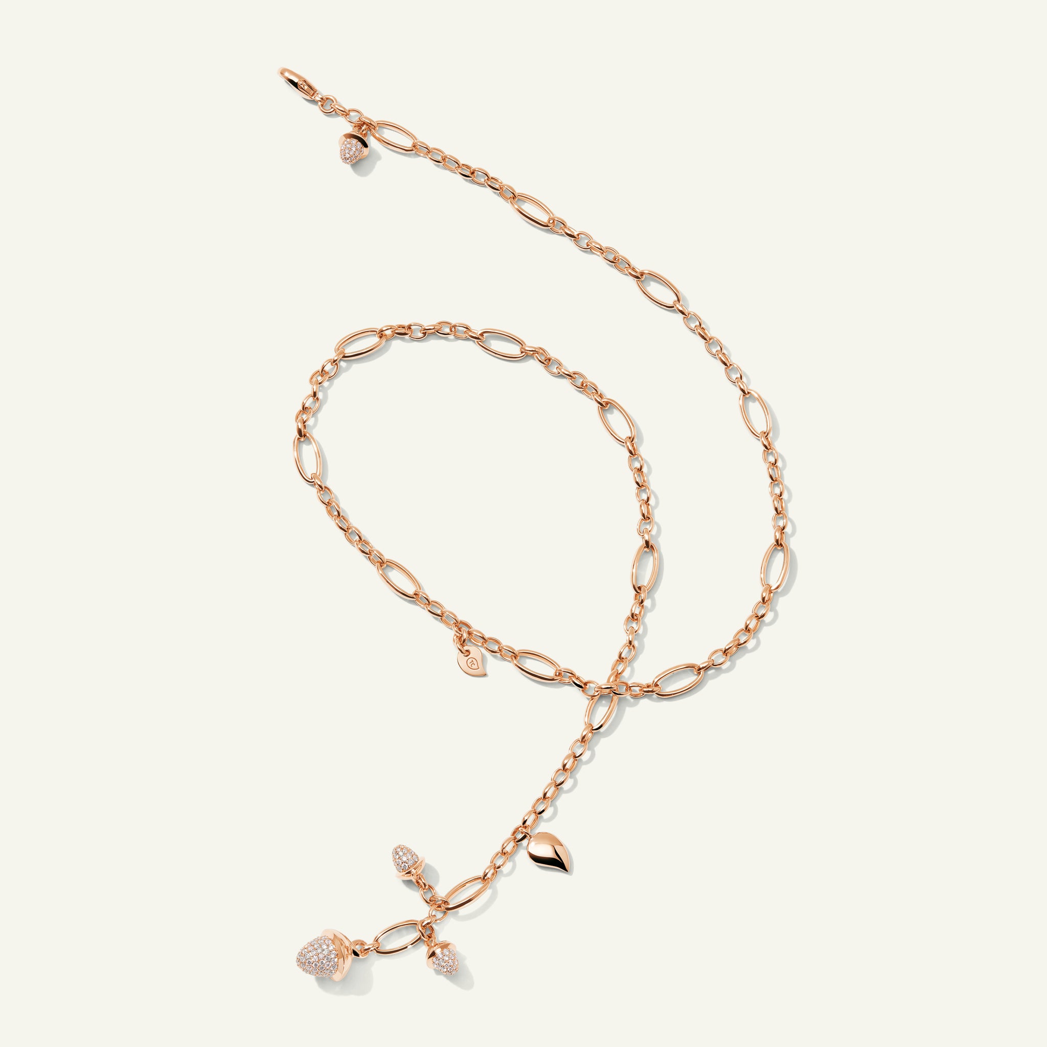 MIKADO Delicate Necklace, 51 cm with Diamond Pavé