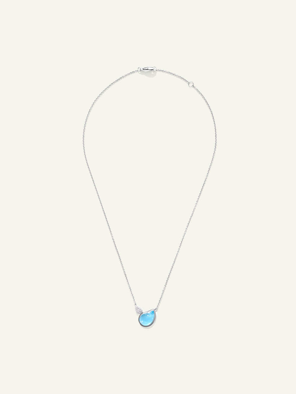 Necklace SIGNATURE 2 Drops Swiss Topaz / Diamant Pavé
