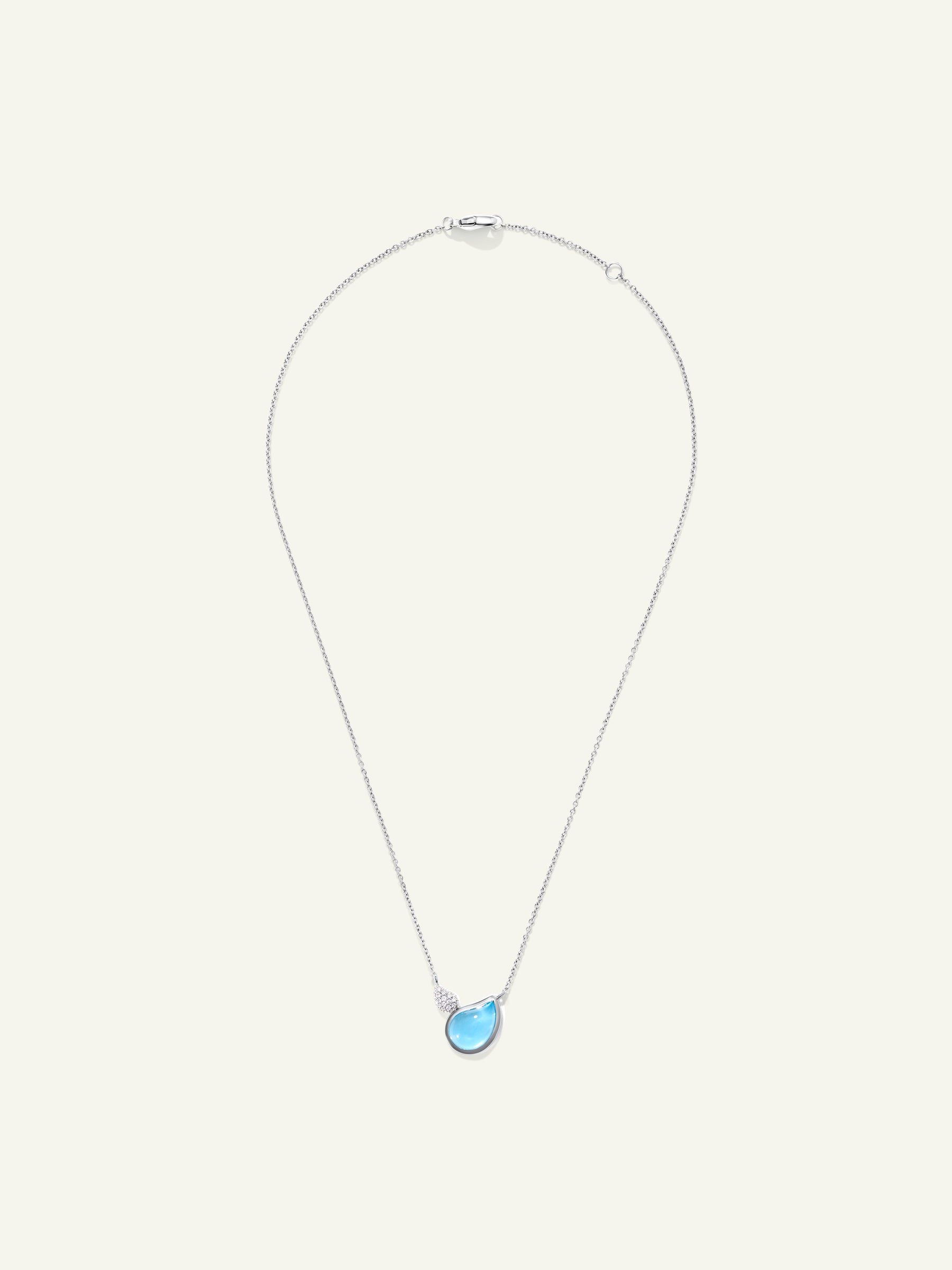 Necklace SIGNATURE 2 Drops Swiss Topaz / Diamant Pavé