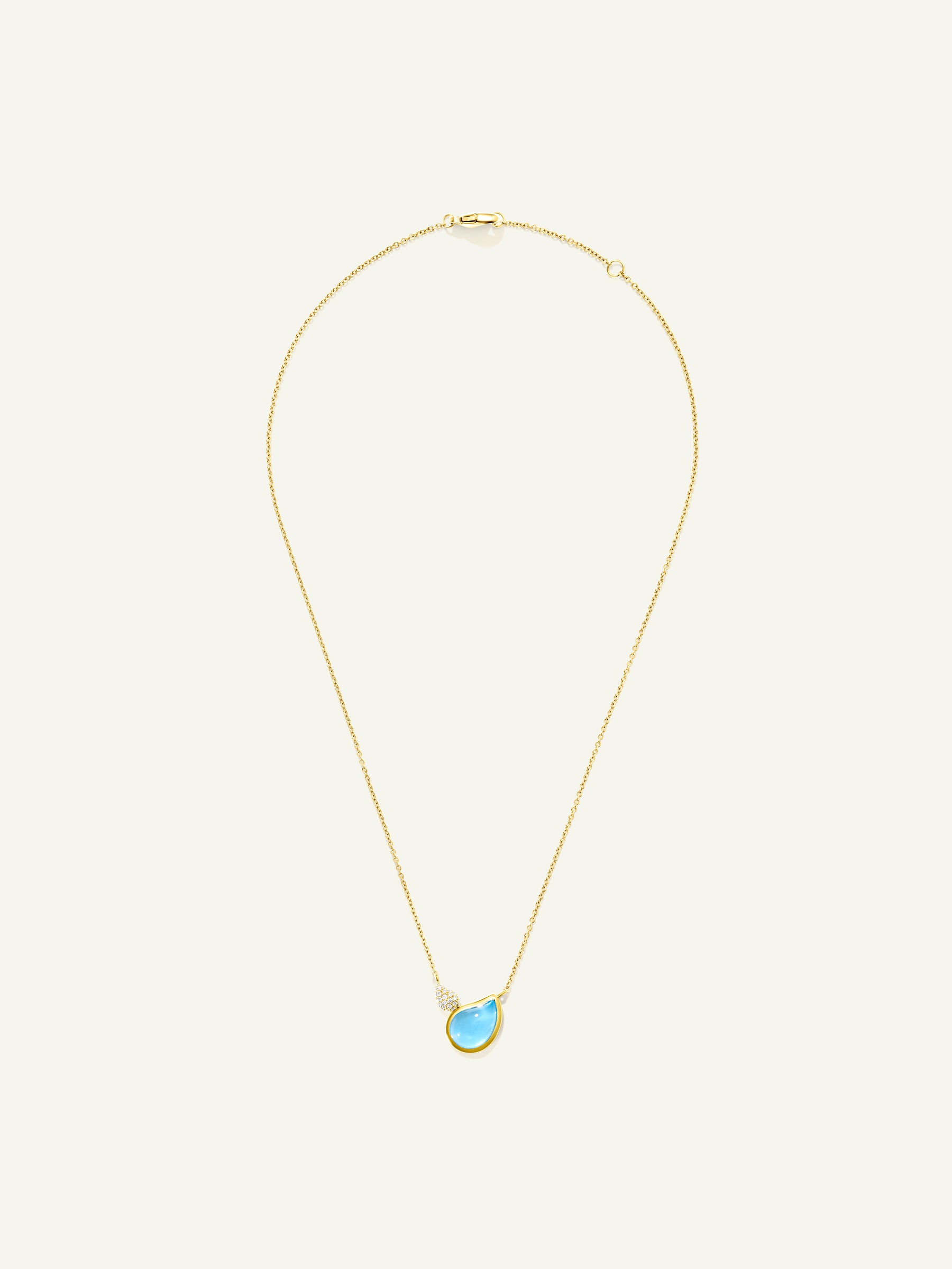 Necklace SIGNATURE 2 Drops Swiss Topaz / Diamant Pavé