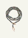 N-Tah-103-p-rg | Necklace Tahitian Pearls round multicolor in 18K Rose Gold