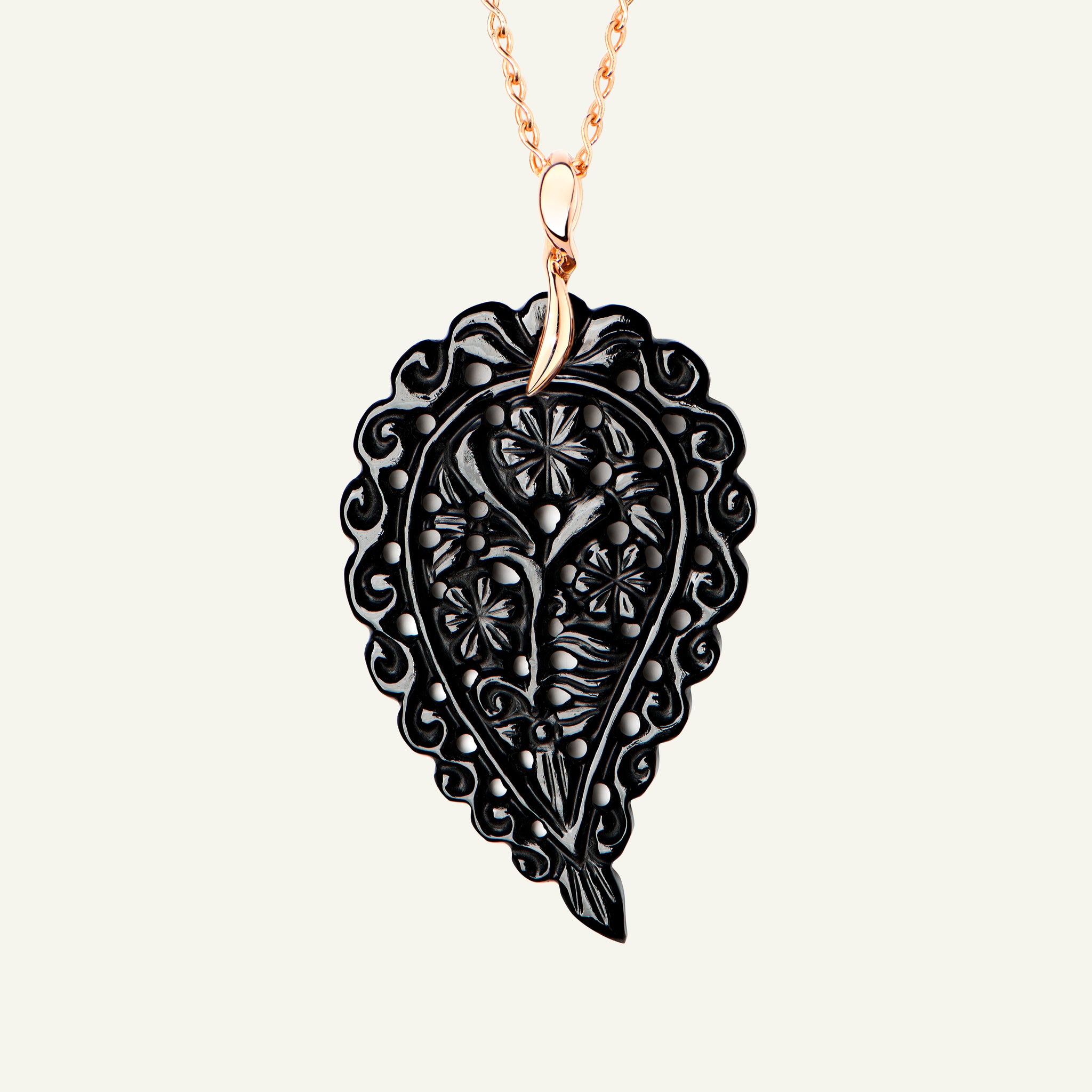 INDIA Large Pendant with Black Onyx