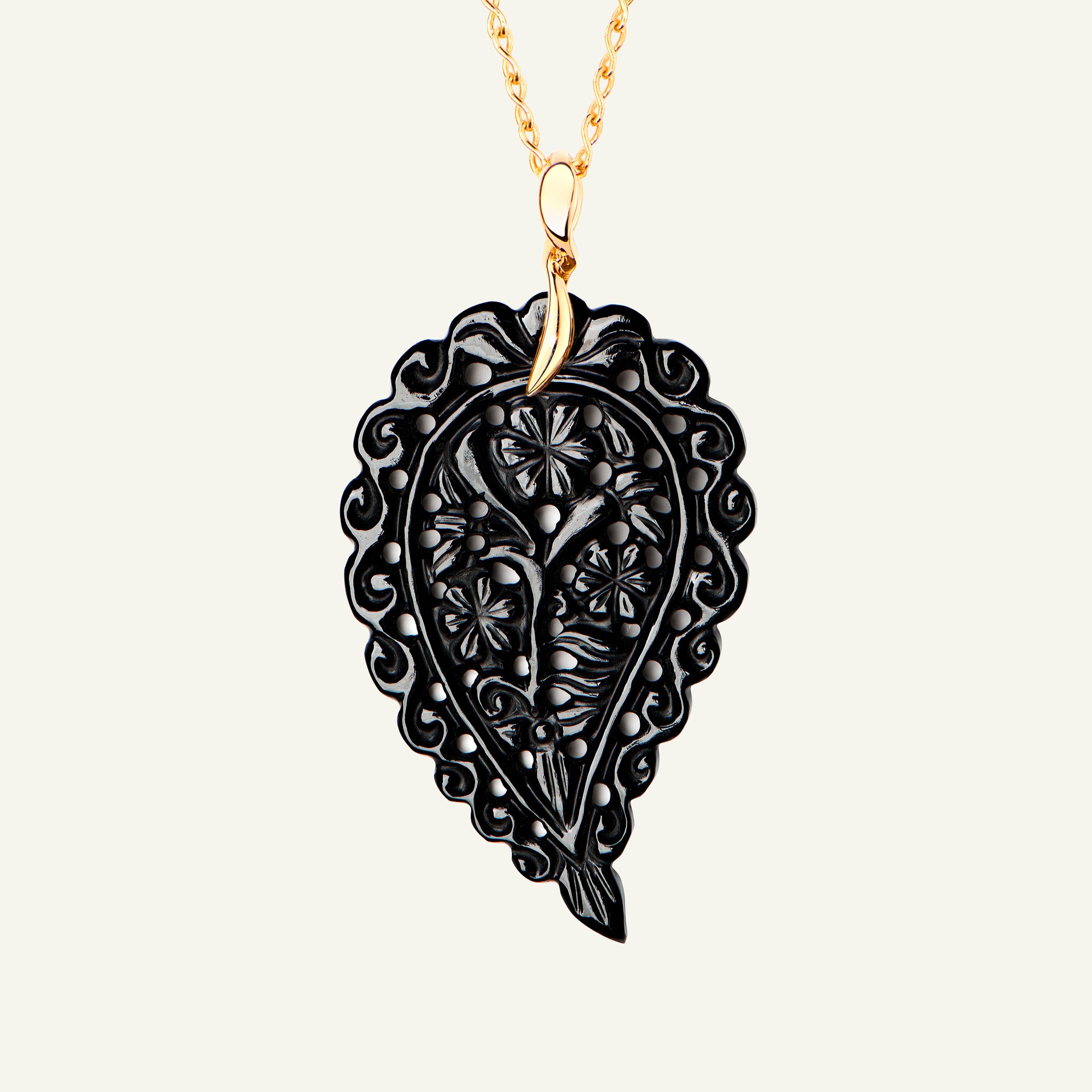 INDIA Large Pendant with Black Onyx