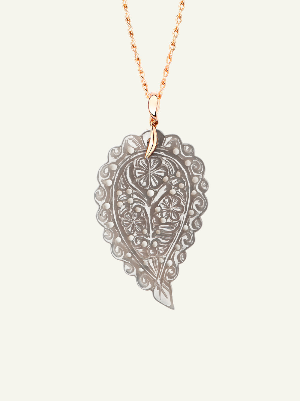 INDIA Large Pendant with Grey Chalcedony