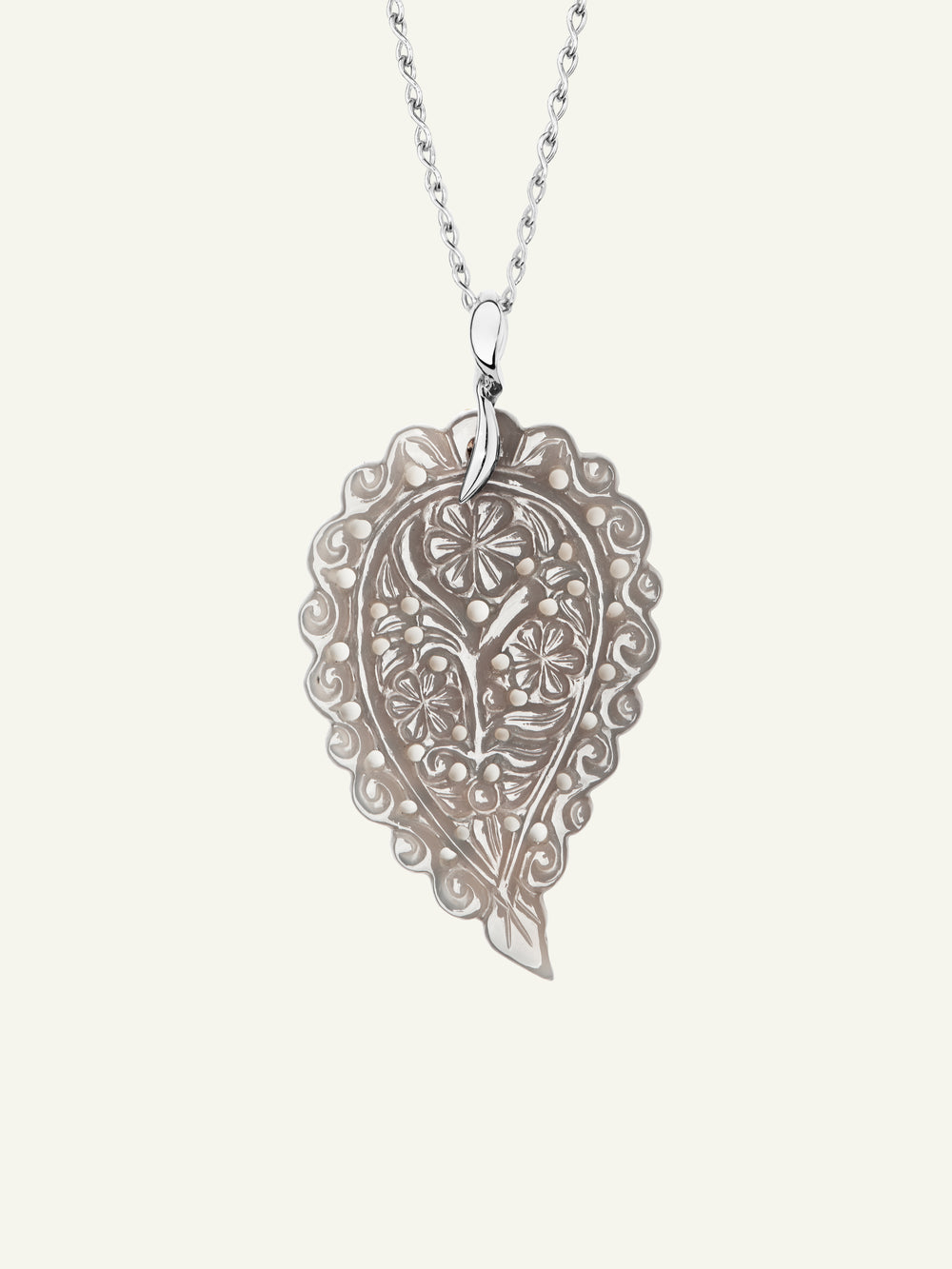 INDIA Large Pendant with Grey Chalcedony