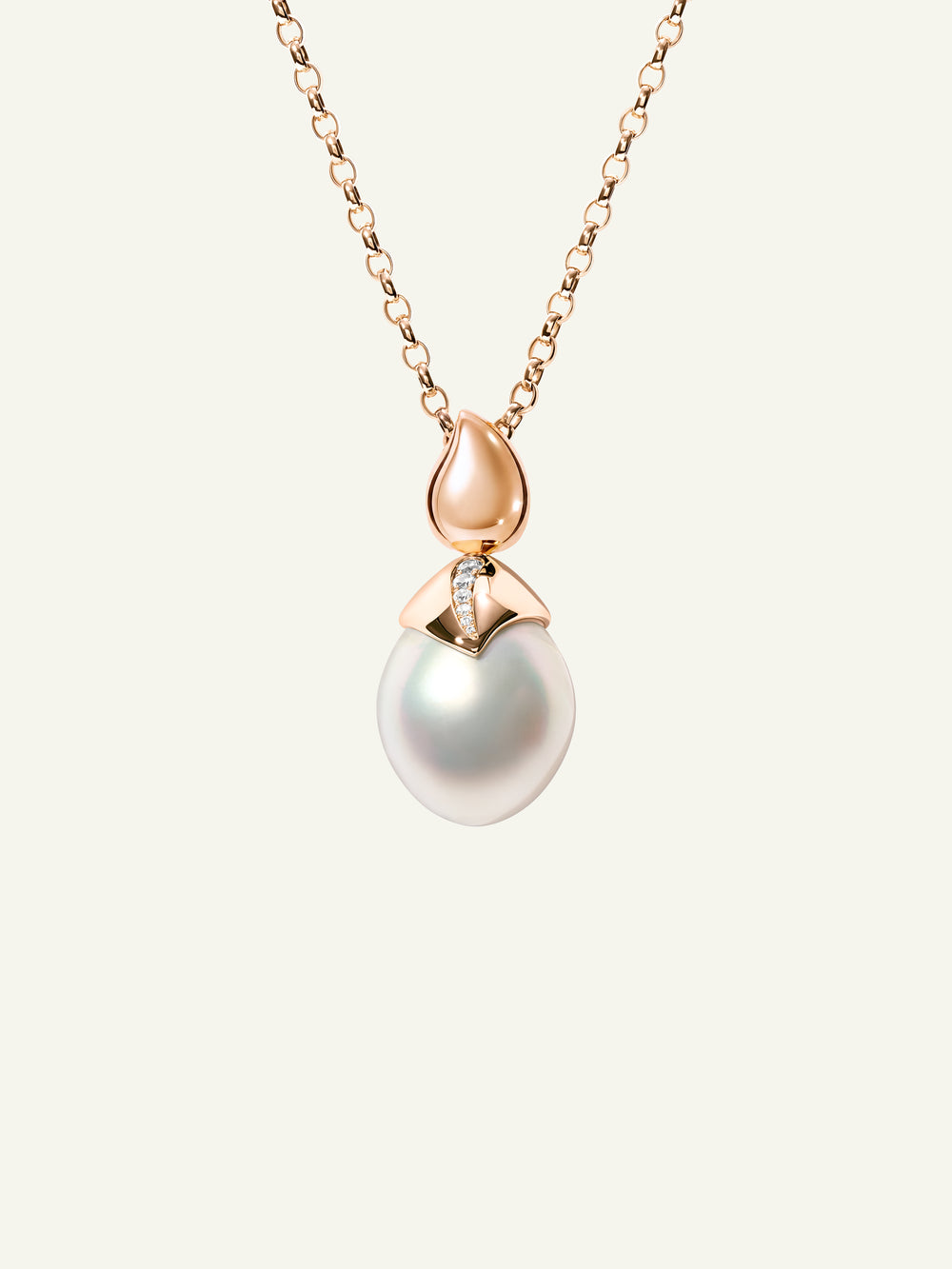 P-PRL-SSP15-p-rg | Pendant Southsea PEARL 15 mm with Diamond Pavé