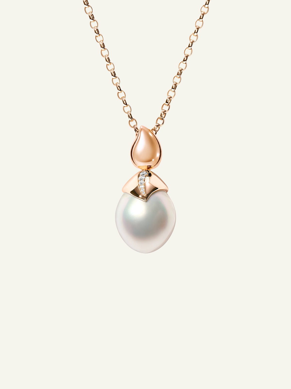 P-PRL-SSP15-p-rg | Pendant Southsea PEARL 15 mm with Diamond Pavé