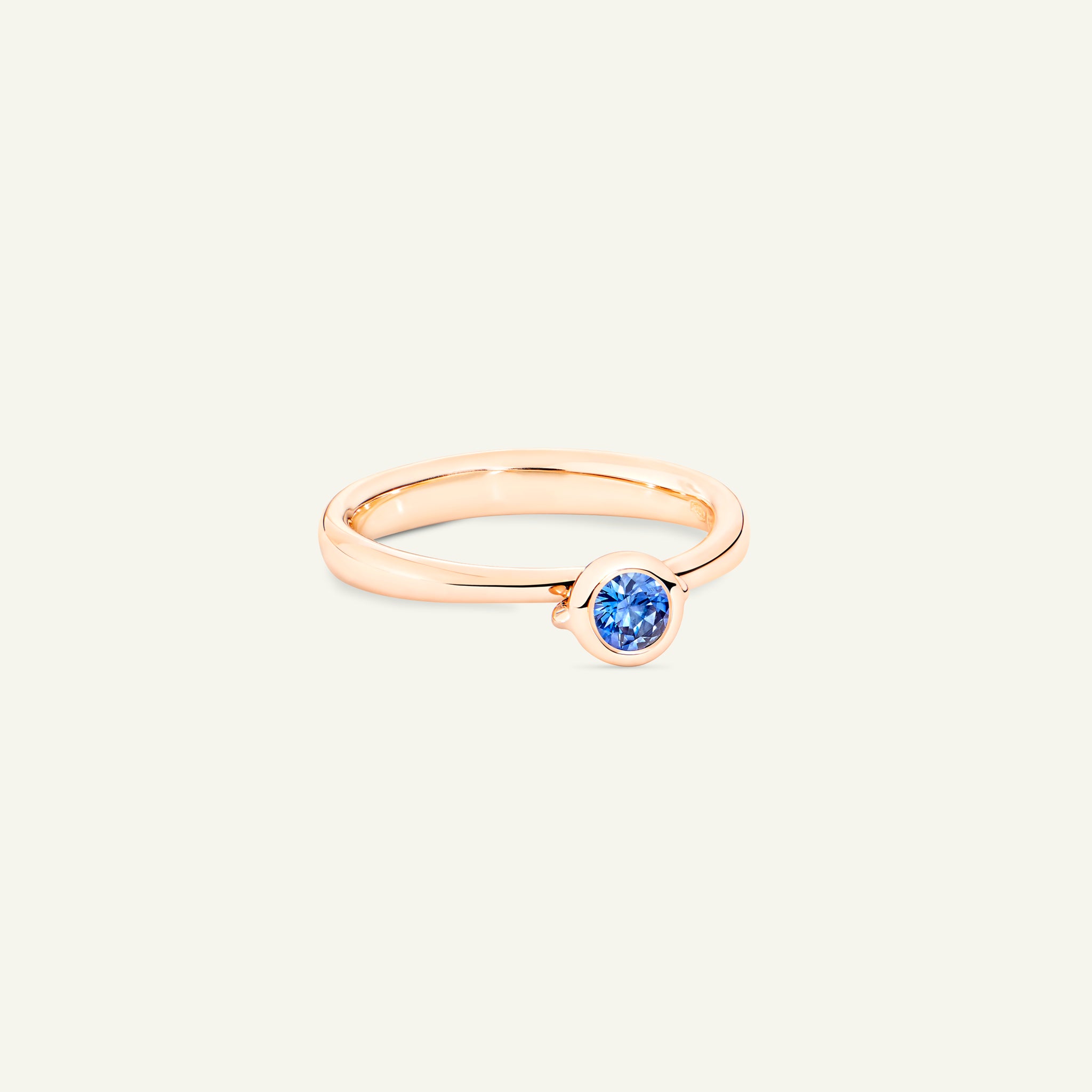 BOUTON Solitaire Ring mit Blauem Saphir