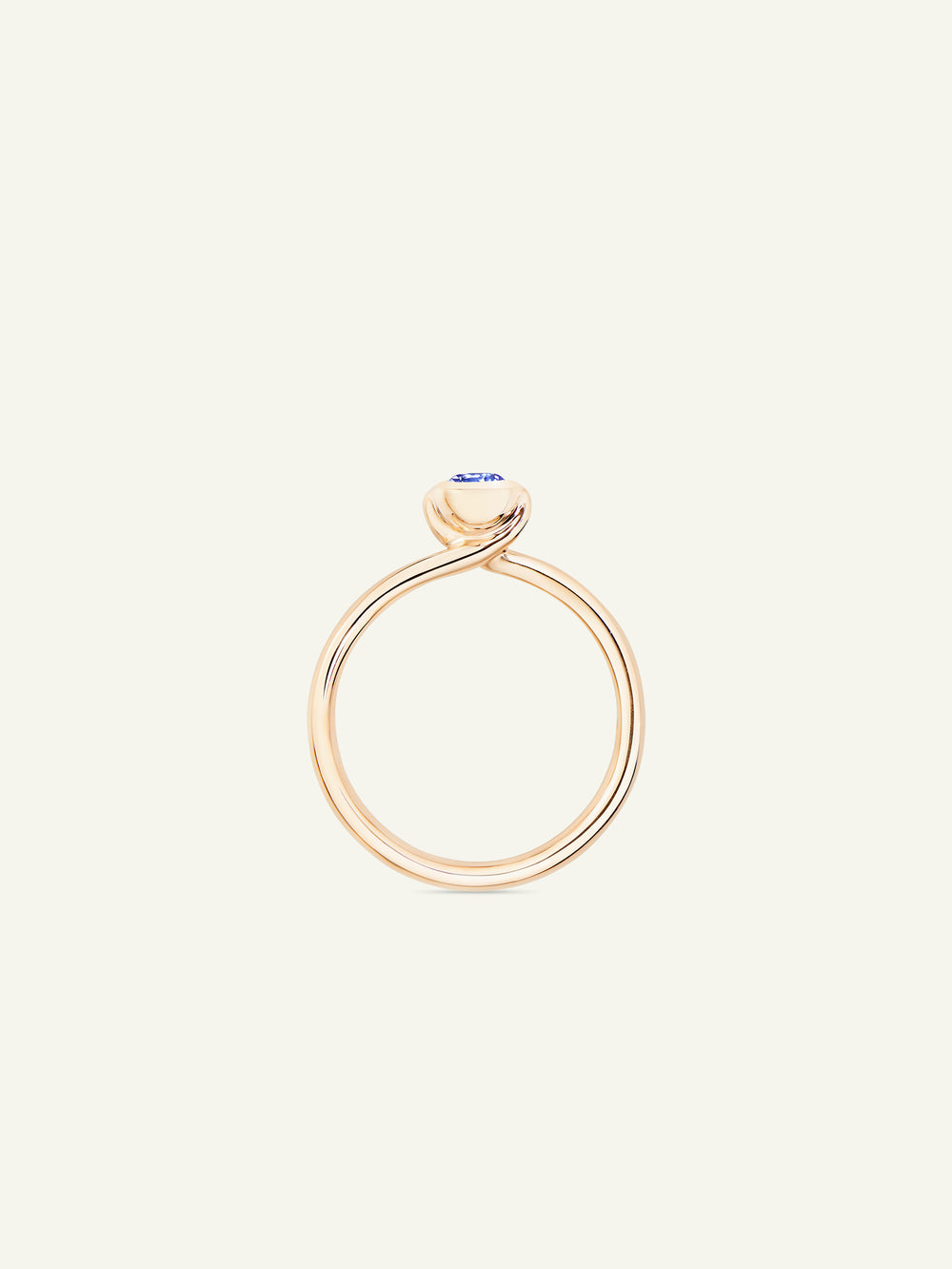 BOUTON Solitaire Ring mit Blauem Saphir