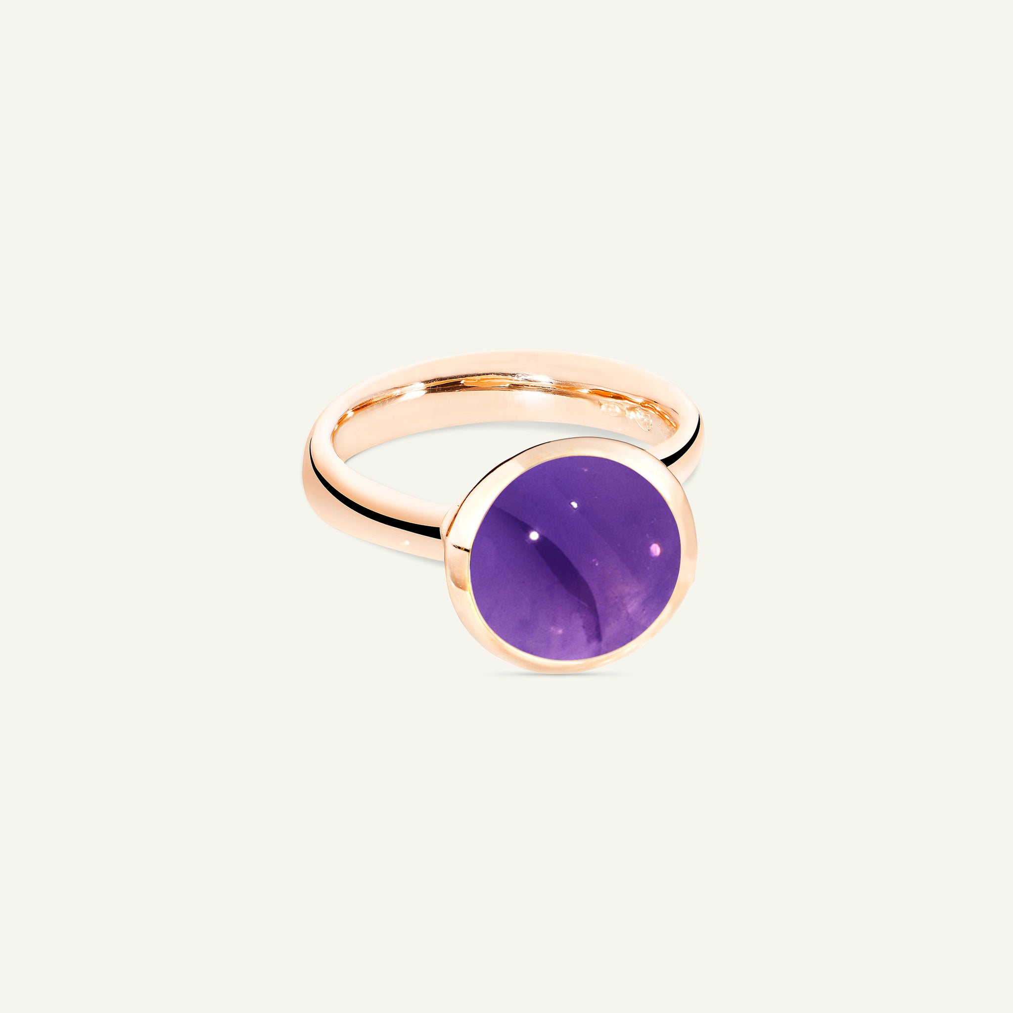BOUTON Large Ring with Amethyst