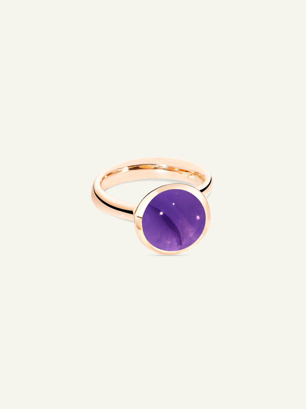 BOUTON Large Ring with Amethyst
