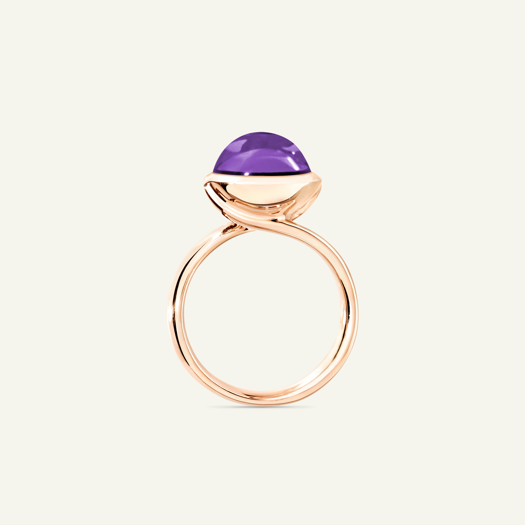 BOUTON Large Ring with Amethyst