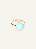 BOUTON Large Ring with Aqua Chalcedony