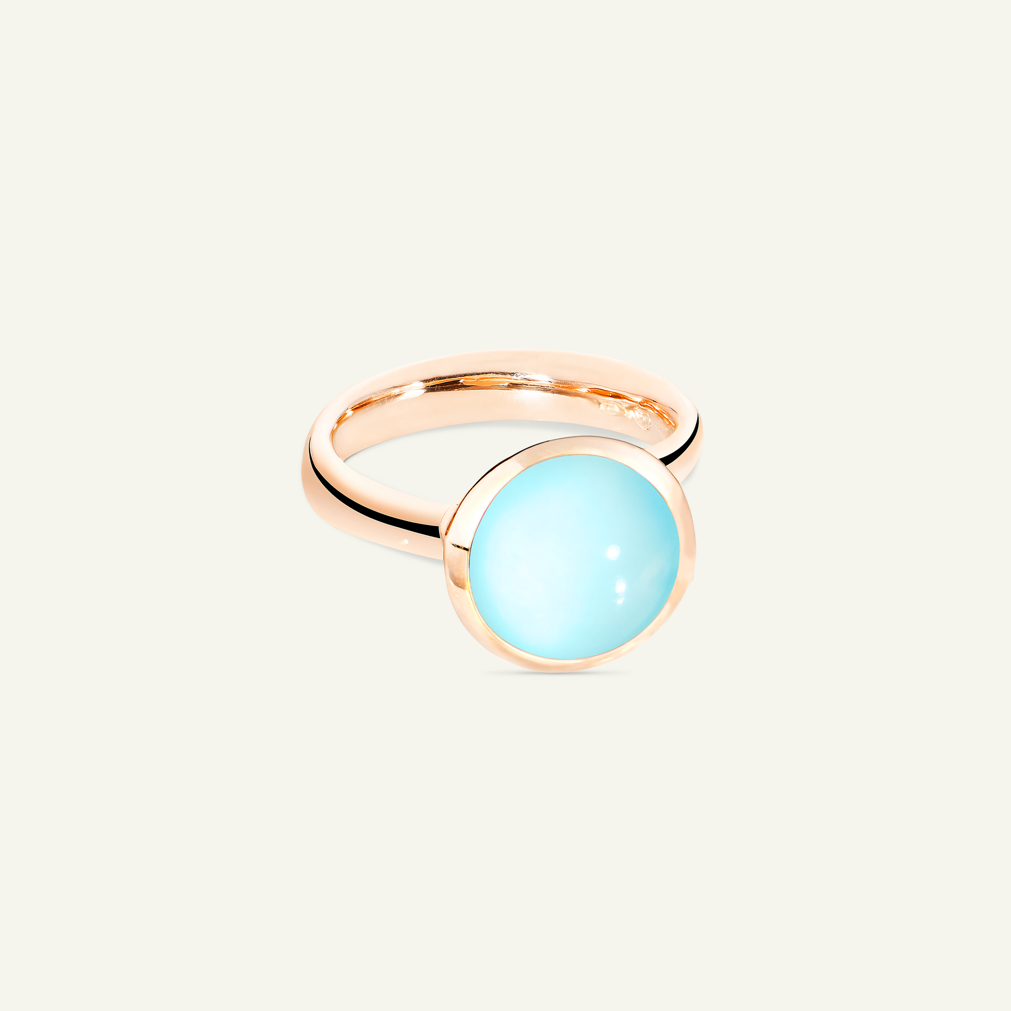 BOUTON Large Ring with Aqua Chalcedony