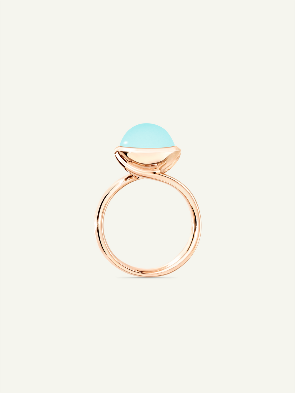 BOUTON Large Ring with Aqua Chalcedony