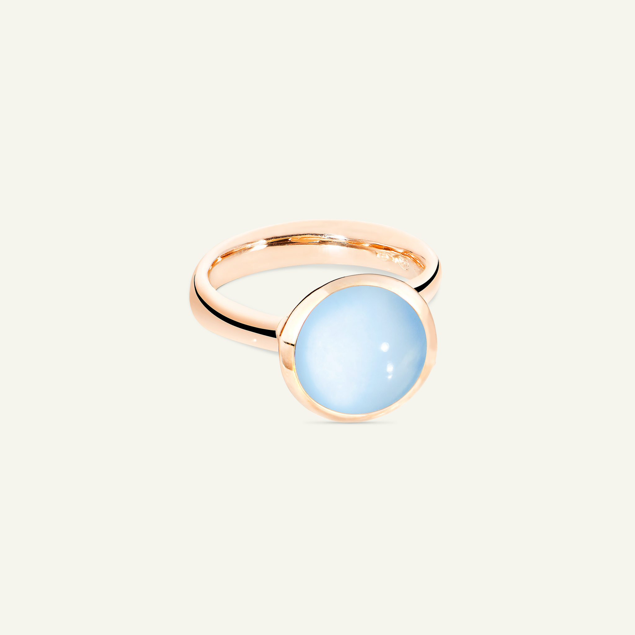 BOUTON Large Ring with Blue Chalcedony