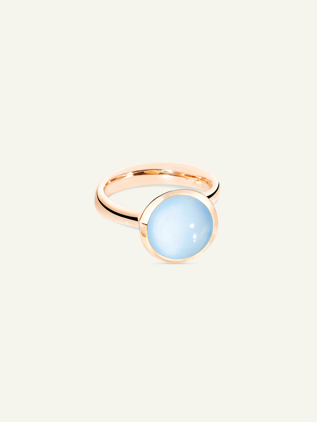 BOUTON Large Ring with Blue Chalcedony