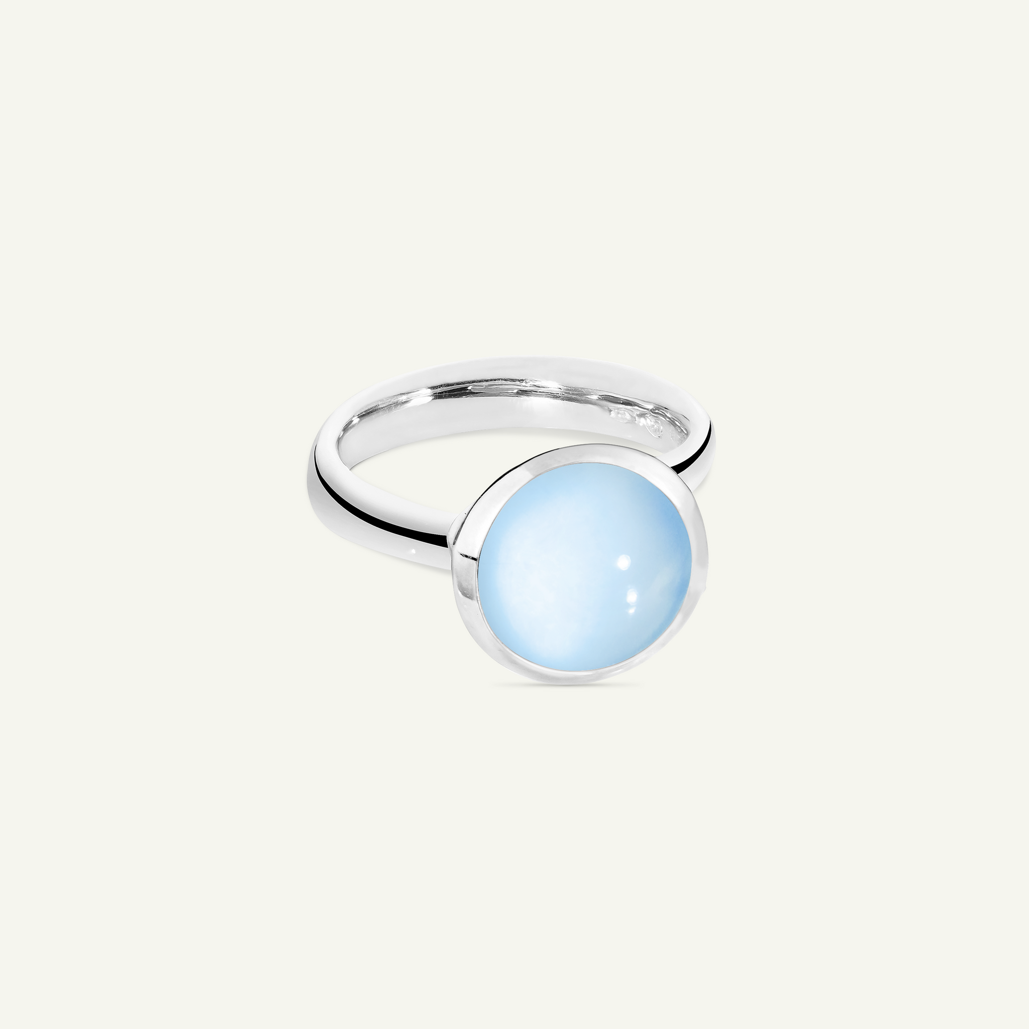 BOUTON Large Ring with Blue Chalcedony
