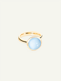 BOUTON Large Ring mit Blauem Chalcedon