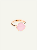 BOUTON Large Ring with Pink Chalcedony