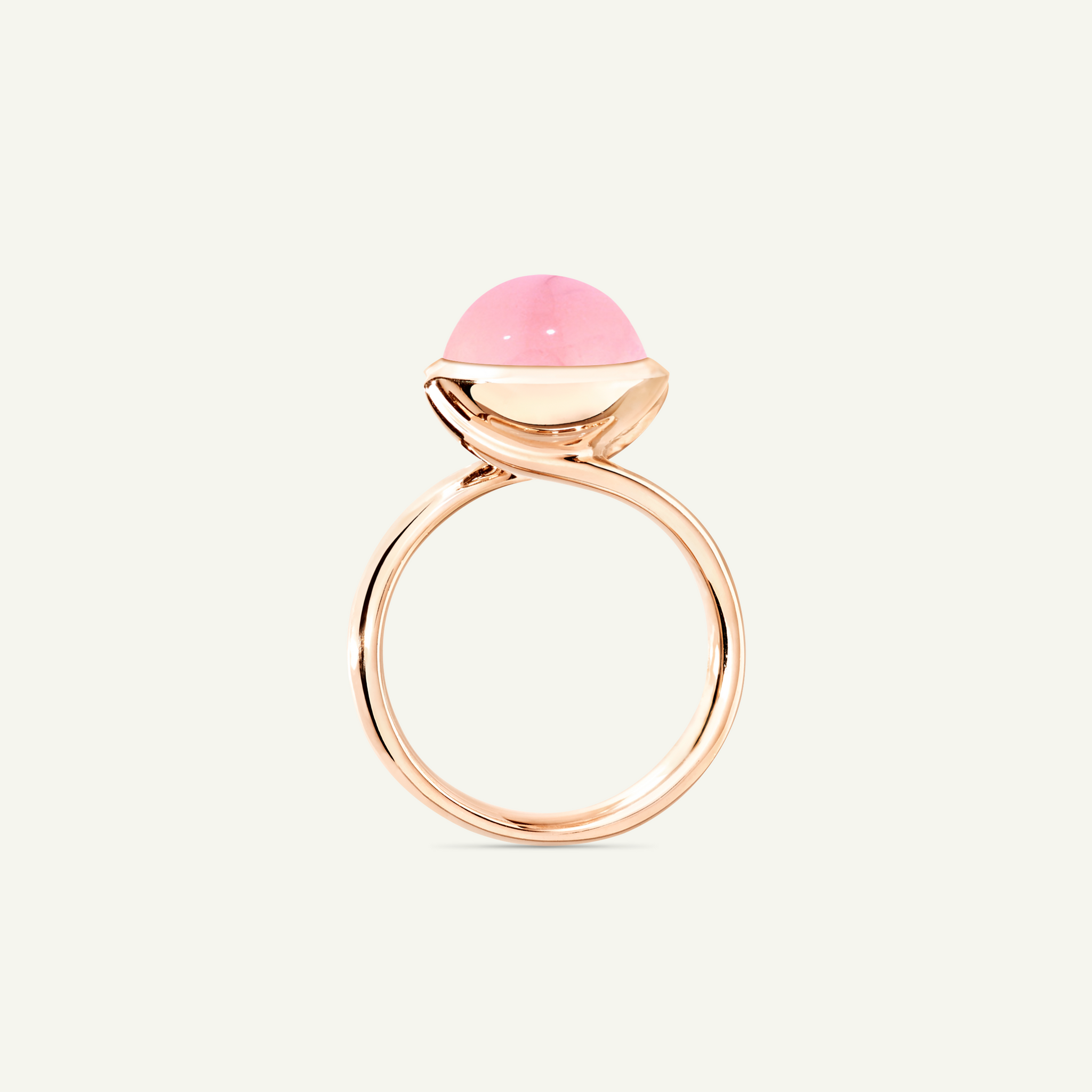 BOUTON Large Ring with Pink Chalcedony