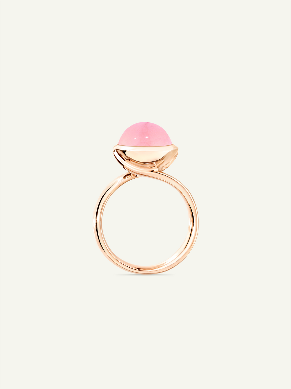 BOUTON Large Ring with Pink Chalcedony