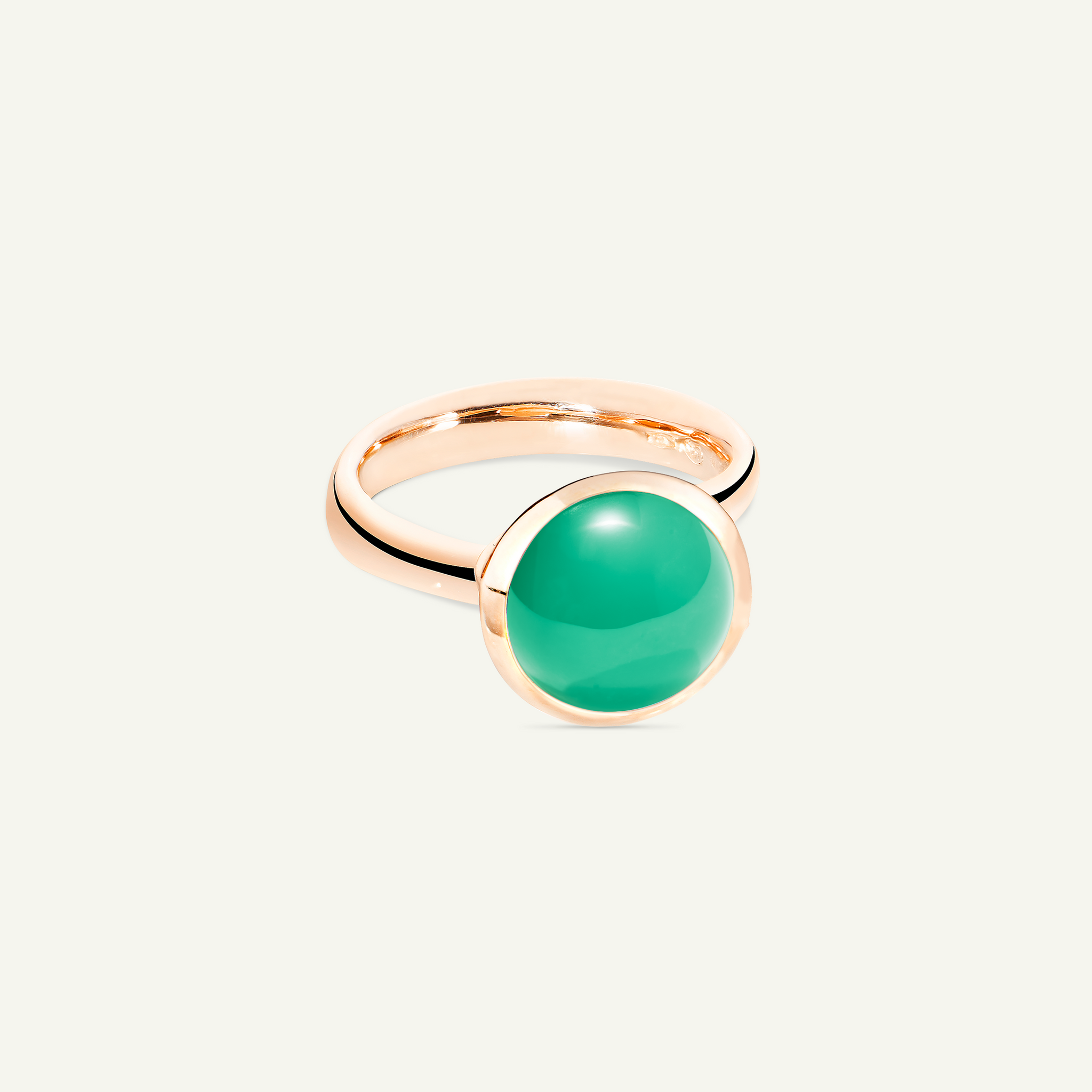 BOUTON Large Ring with Chrysoprase