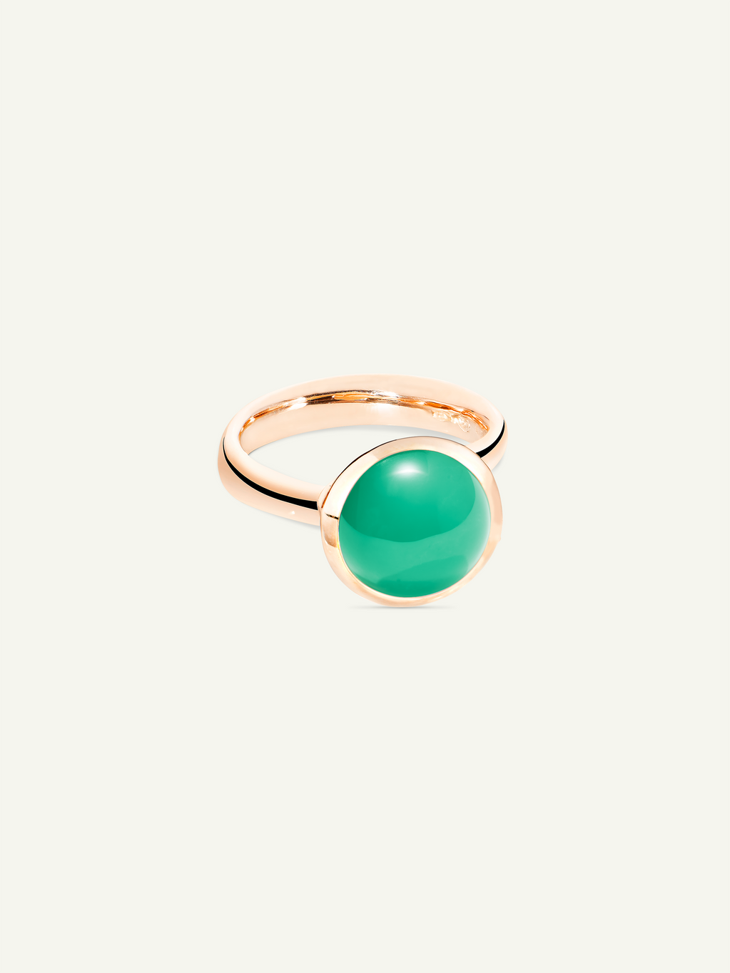 BOUTON Large Ring with Chrysoprase