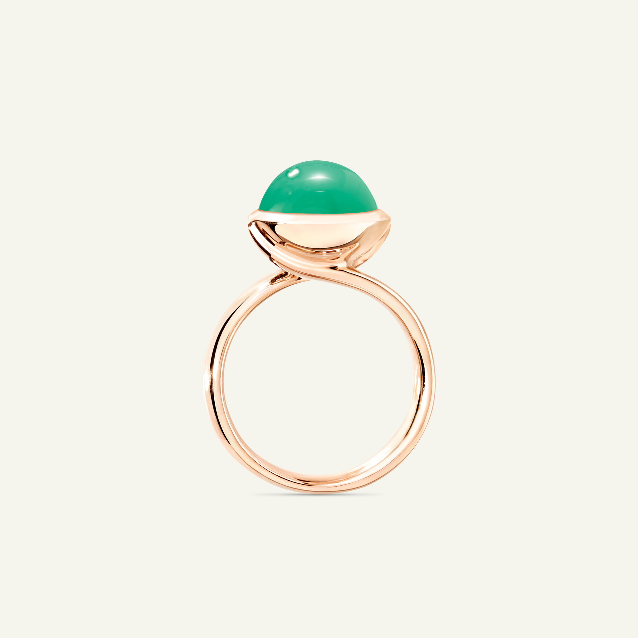 BOUTON Large Ring with Chrysoprase