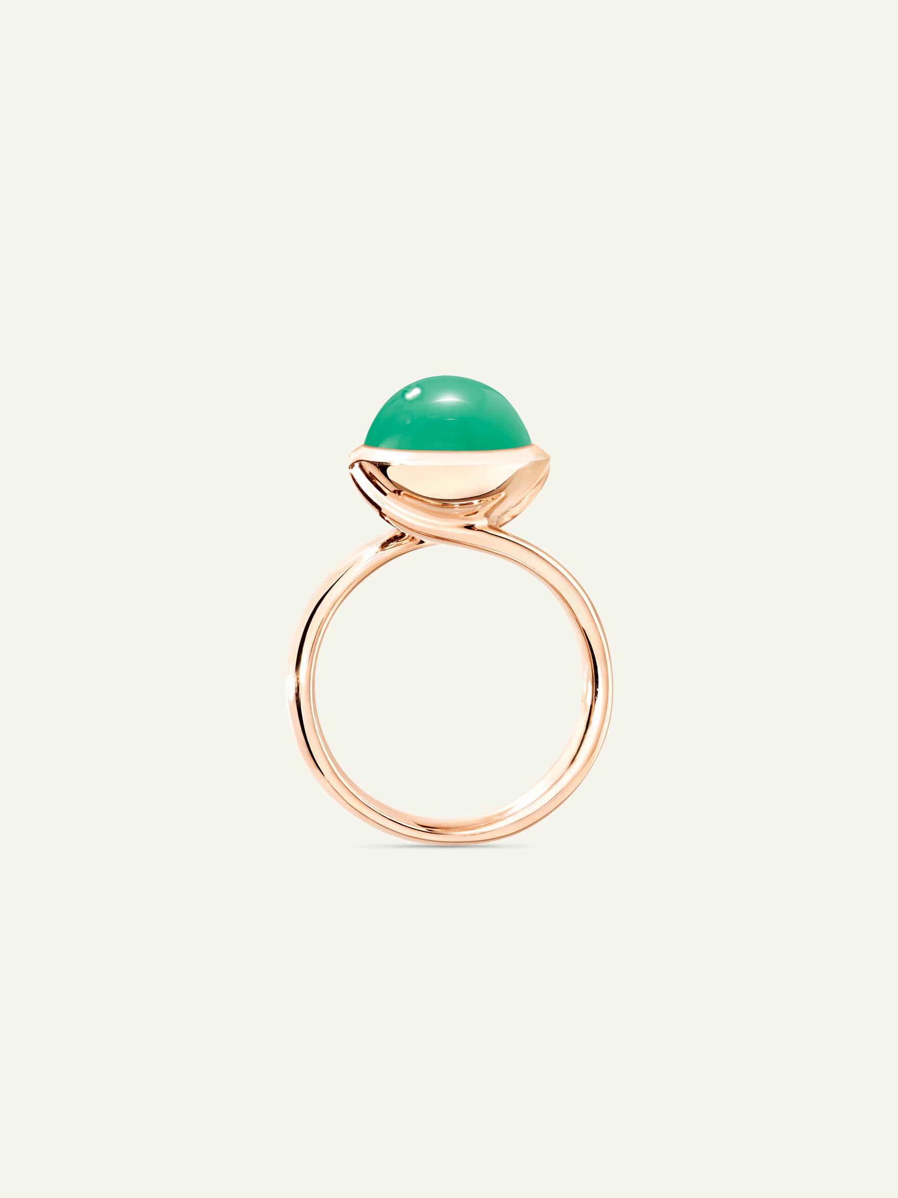 BOUTON Large Ring with Chrysoprase