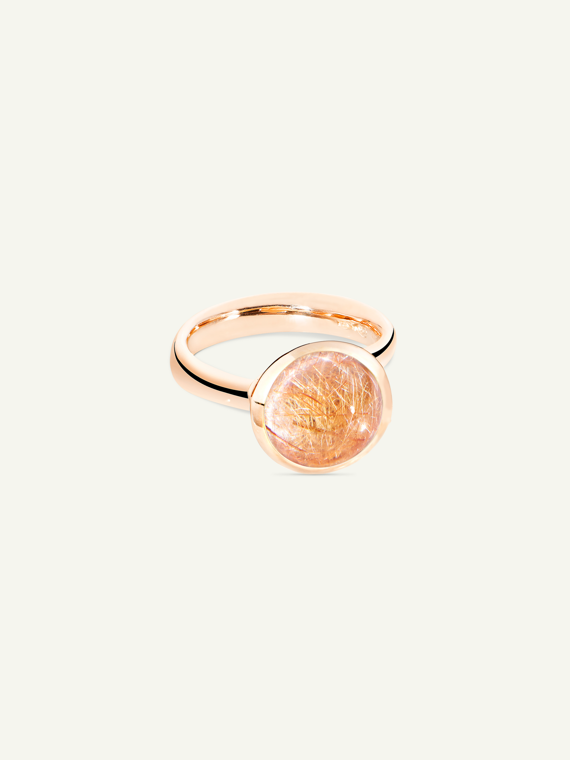 BOUTON Large Ring with Red Rutilated Quartz