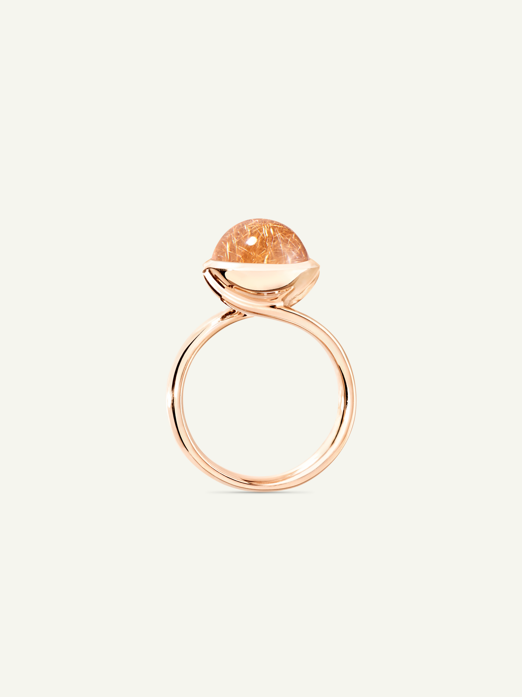 BOUTON Large Ring with Red Rutilated Quartz