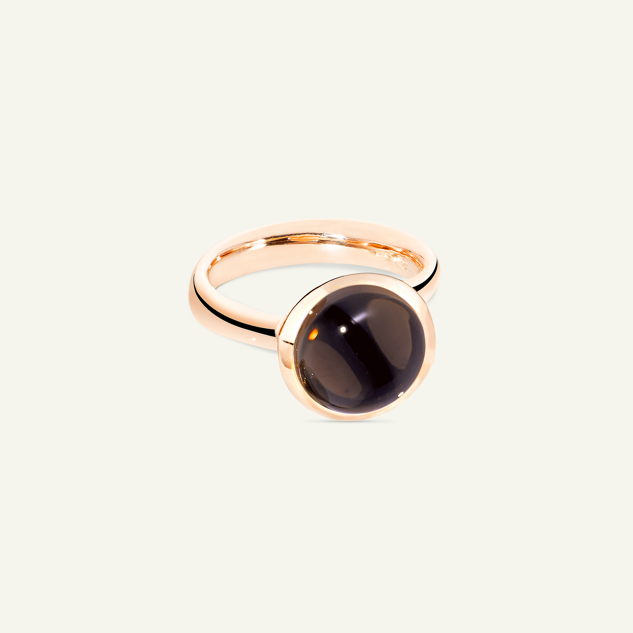 BOUTON Large Ring with Smoky Quartz
