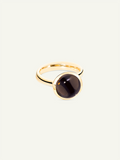 BOUTON Large Ring mit Rauchquarz