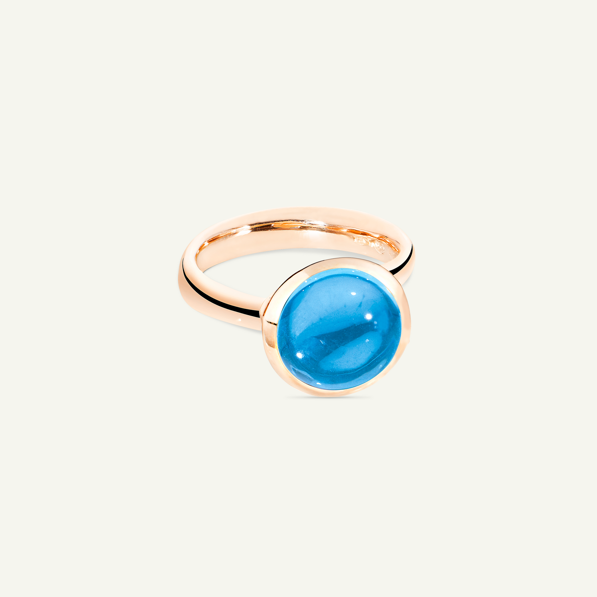 BOUTON Large Ring with Swiss Topaz