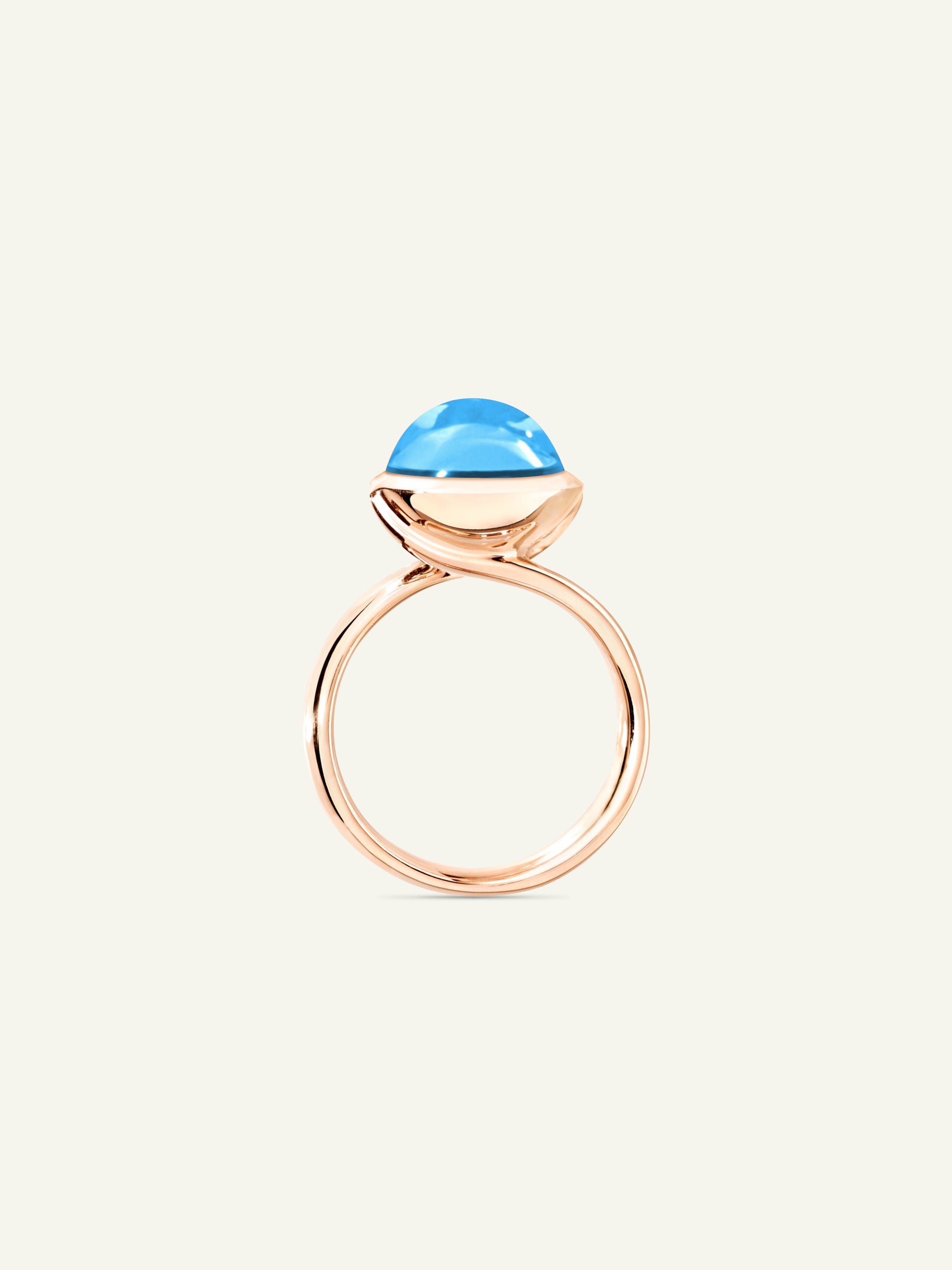BOUTON Large Ring with Swiss Topaz
