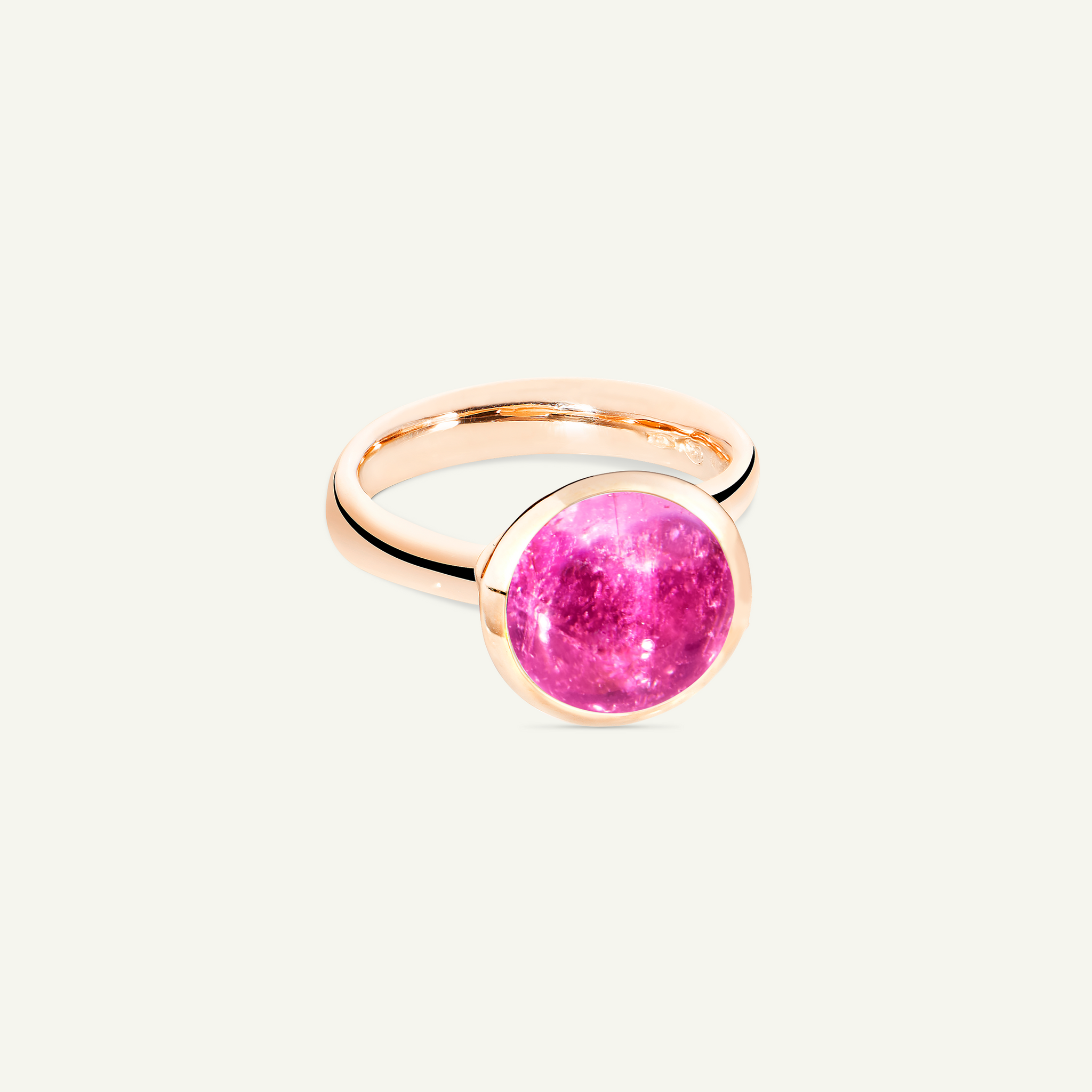 BOUTON Large Ring with Rose Tourmaline