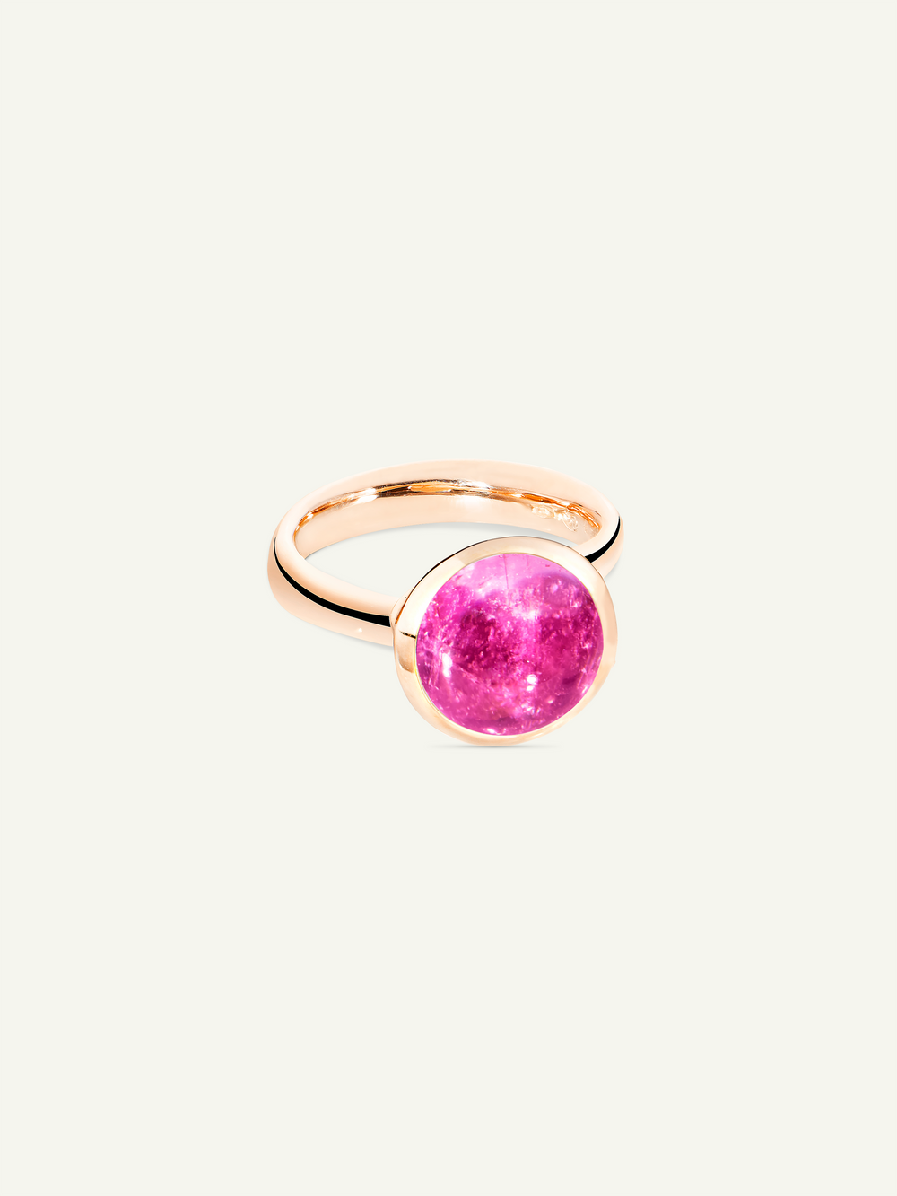 BOUTON Large Ring mit Rosa Turmalin