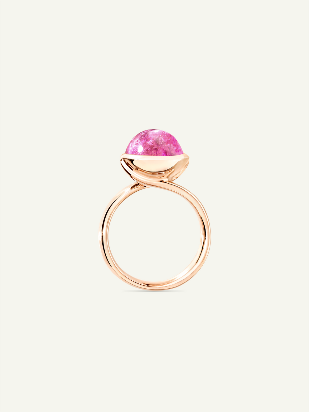 BOUTON Large Ring mit Rosa Turmalin