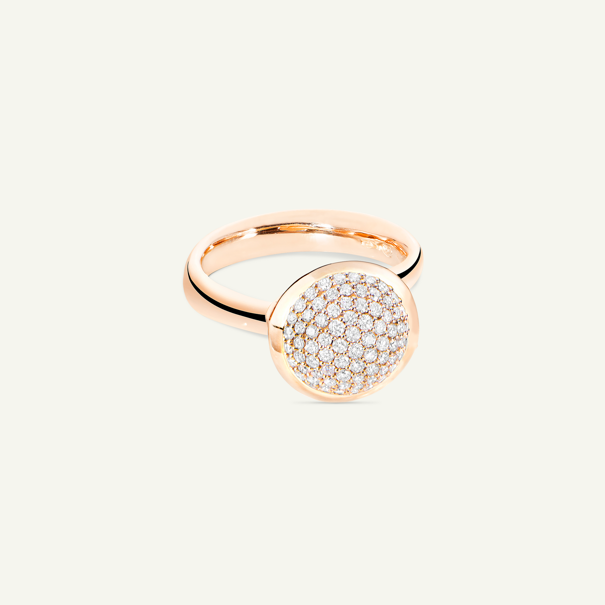 BOUTON Large Ring with Diamond Pavé