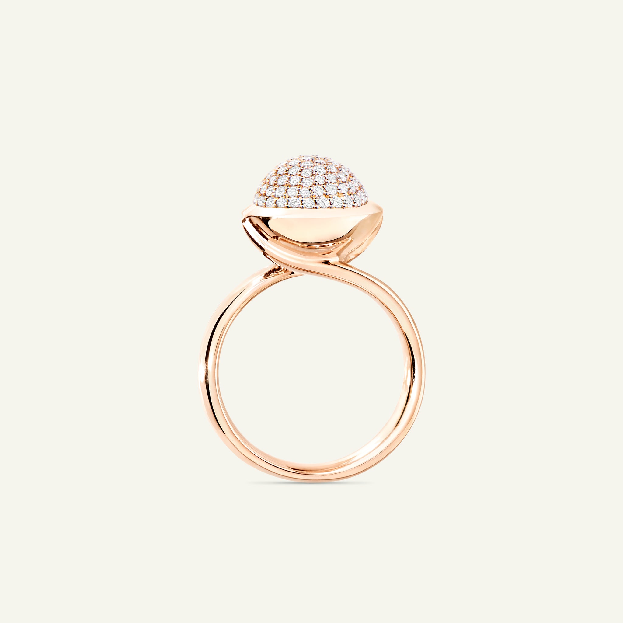 BOUTON Large Ring with Diamond Pavé