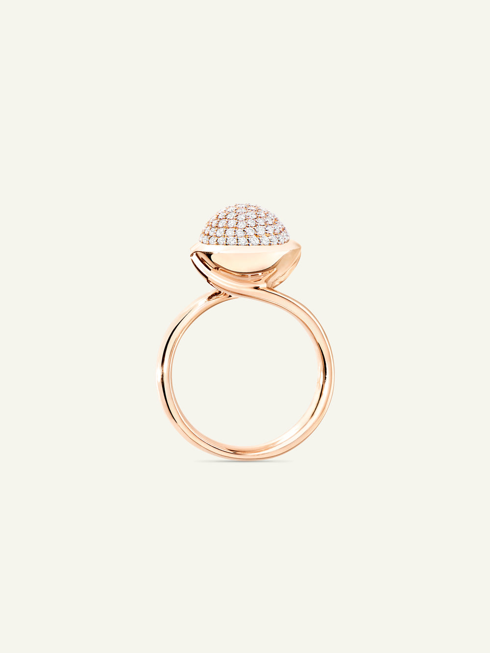 BOUTON Large Ring with Diamond Pavé
