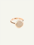 BOUTON Large Ring with Champagne Diamant Pavé