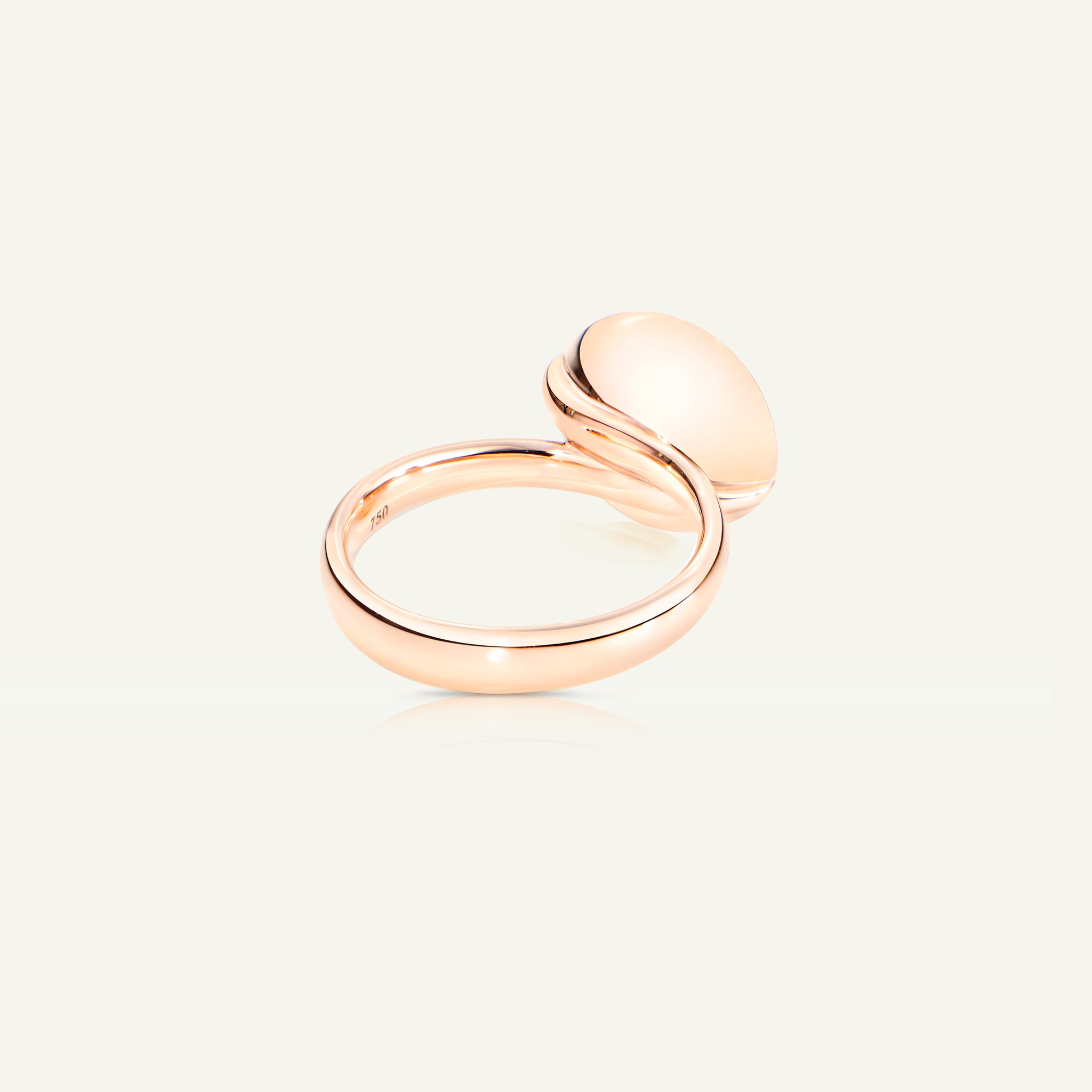 BOUTON Large Ring with Champagne Diamant Pavé