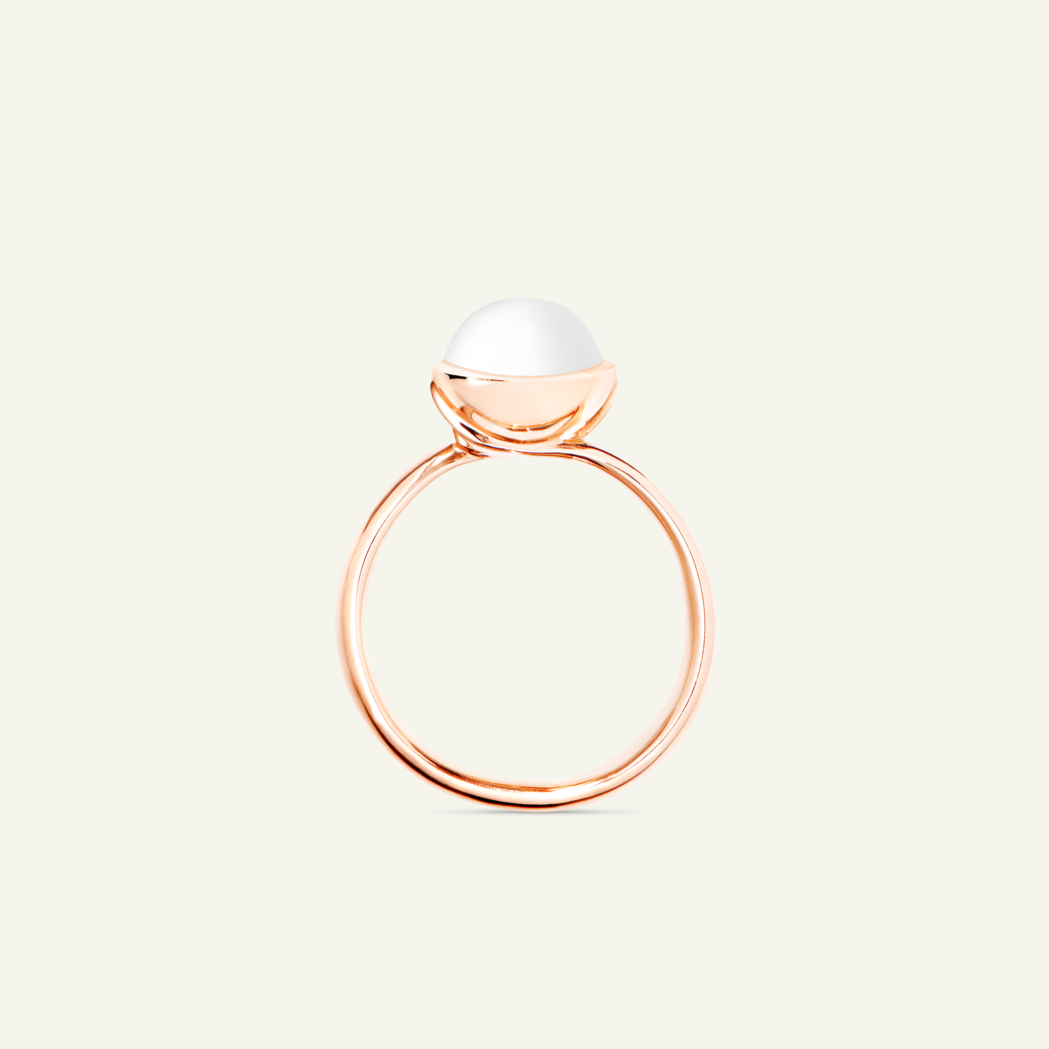 Ring BOUTON small Cacholong mit Cacholong